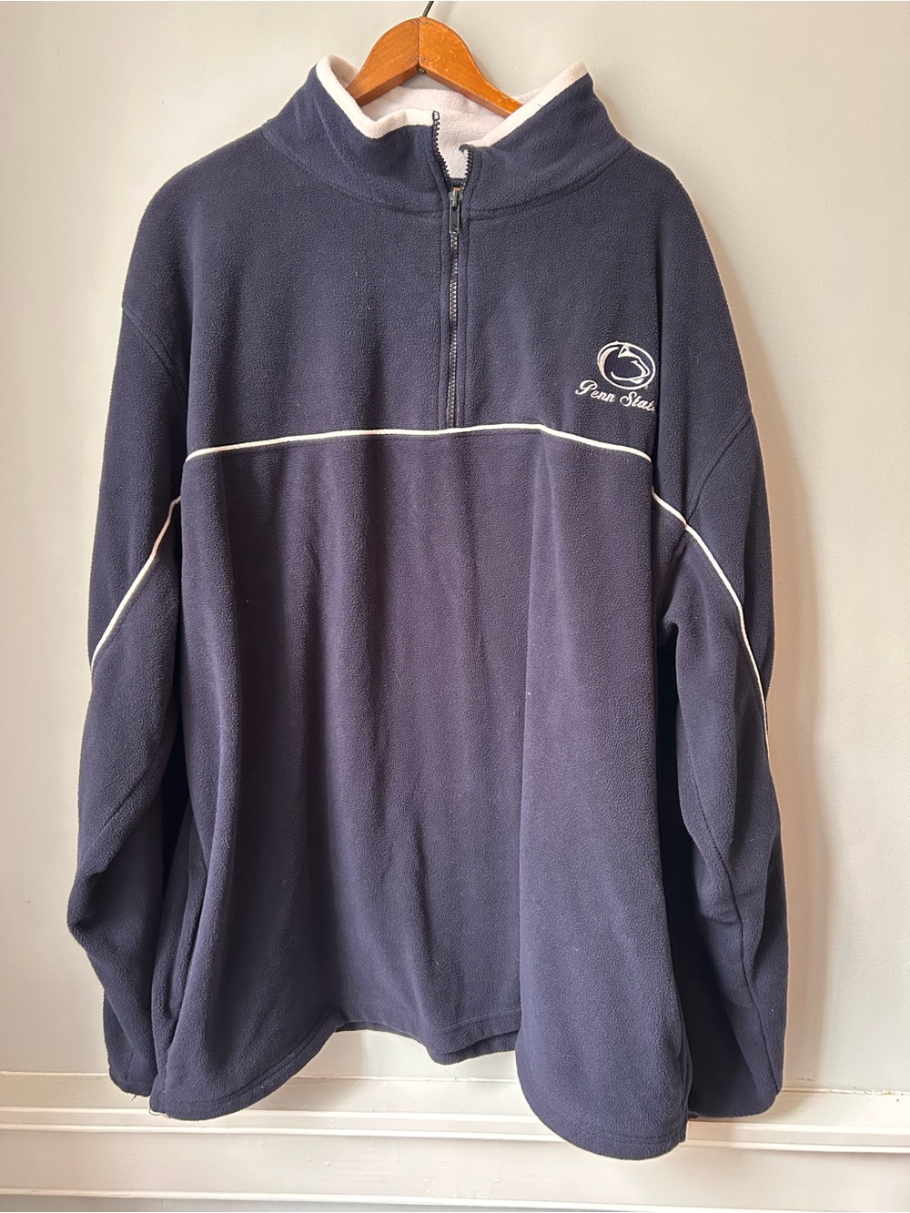 VTG Penn State Nittany Lions Jacket Mens 2XL Blue Fleece 1/4 Zip Pullover OVB